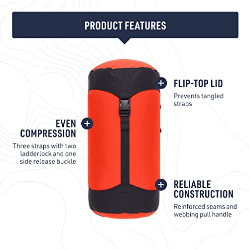 Sea to Summit 5L Lightweight Compression Sack Space-Saving Travel & Outdoor Storage Spicy Orange