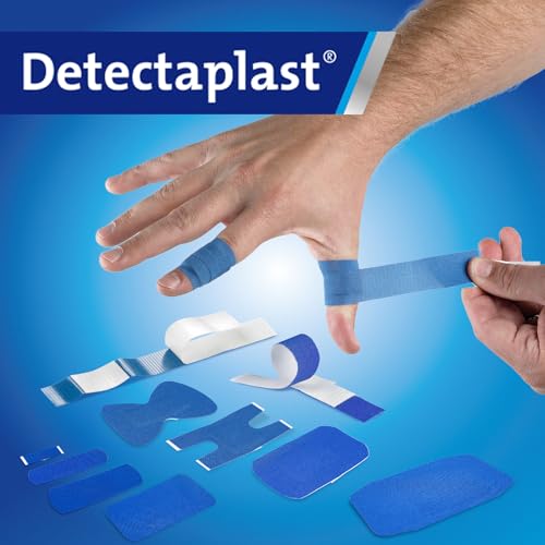 Detectaplast Blue Metal Detectable Flexible Bandaids - 50 pcs, First Aid for Food Handling