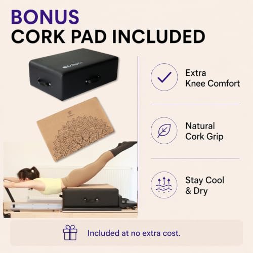 Pilates Sitting Box for Reformer - Black Wooden Exercise Accessory