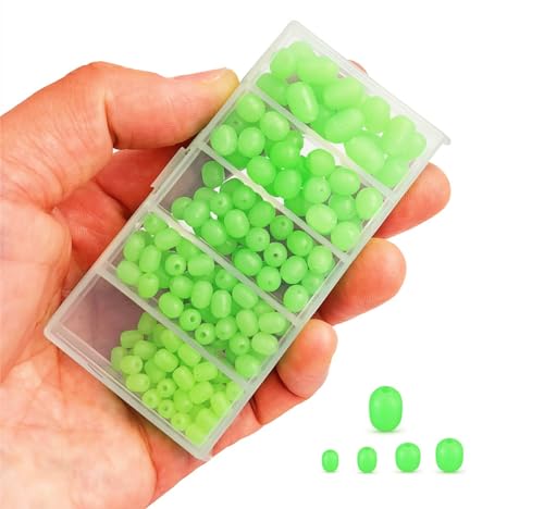 Glow Fishing Beads Assorted Set - 170pcs Soft Oval Beads