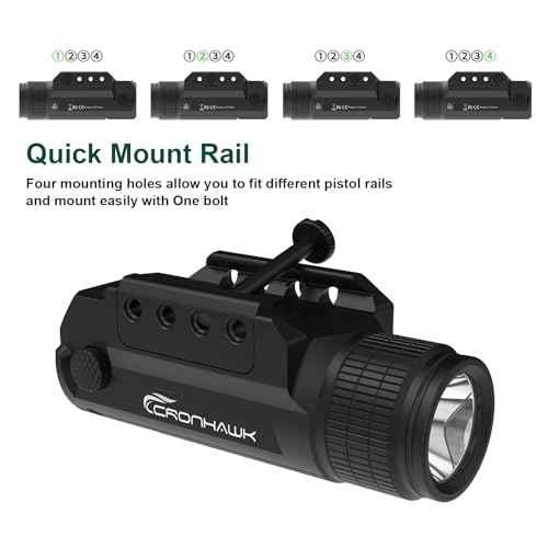 2 Pieces Rechargeable 700 Lumen Pistol Flashlight Rail Mounted Handgun Light