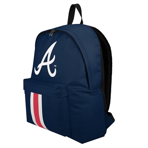 Atlanta Braves MLB Team Logo Backpack - Navy Stripe Design