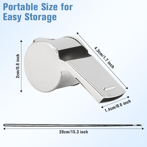 Stainless Steel Coach Whistle with Lanyard - 1 PCS