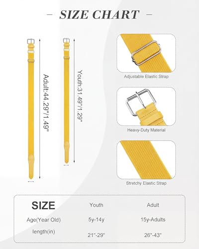 Stelle Bright Yellow Baseball & Softball Belt - Adjustable Youth & Adult