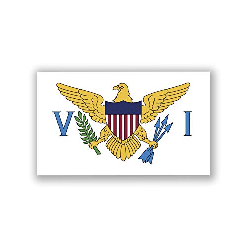 Virgin Islands Flag Decal Sticker - 2-Pack, 5x3 Inches