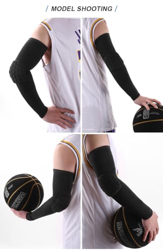 Elbow Compression Sleeve with Padding - Large White - 2 Pack