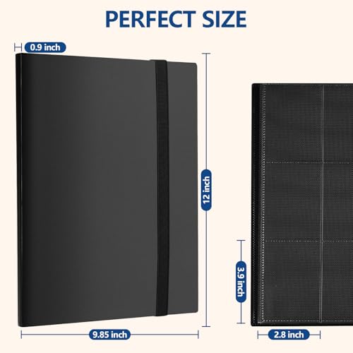 Premium Trading Card Binder - 9 Pockets - Black