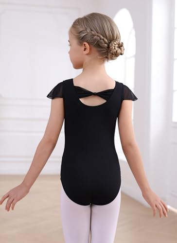 MdnMd Girls Ballet Leotard for Dance & Gymnastics Toddler Kids Black 12-14Y