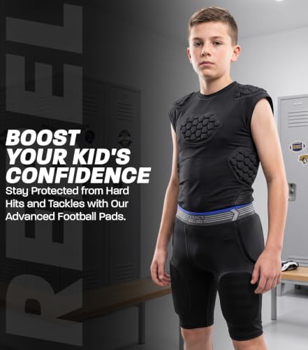 Rebel 5-Pad Youth Football Girdle with Cup Pocket | Lightweight