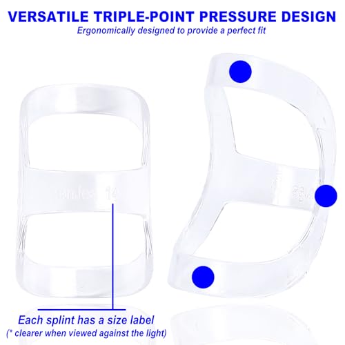 Clear Finger Splint & Sleeve Kit - 10 Pcs, Sizes 4-9