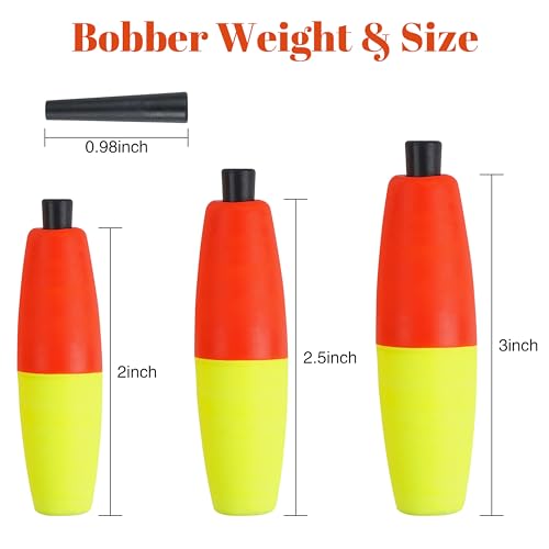 Peg Floats for Catfishing - Foam Cigar Fishing Floats, 3in, 12pcs