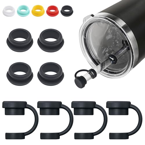 Silicone Spill Stopper Set for YETI Cup - Black 4PCS