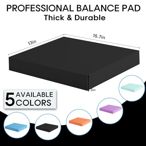 MBHKRRS Black 15.7 x 13 x 2 Inch Balance Pad for Stability & Therapy