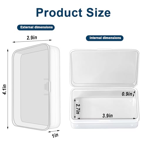 4 Pack Clear Plastic Card Deck Box - Durable Snap Closure