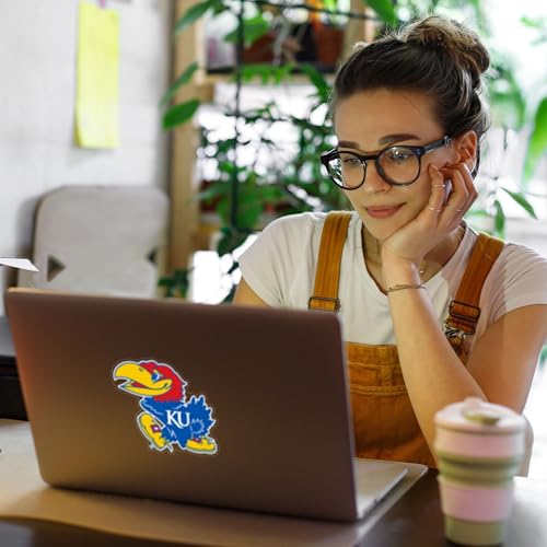 Kansas Jayhawks 8-Inch Outdoor Auto Decal - Team Colors