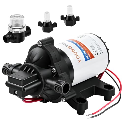 YoungTree 12V RV Water Pump 3.5 GPM 45 PSI Diaphragm Pump Black1