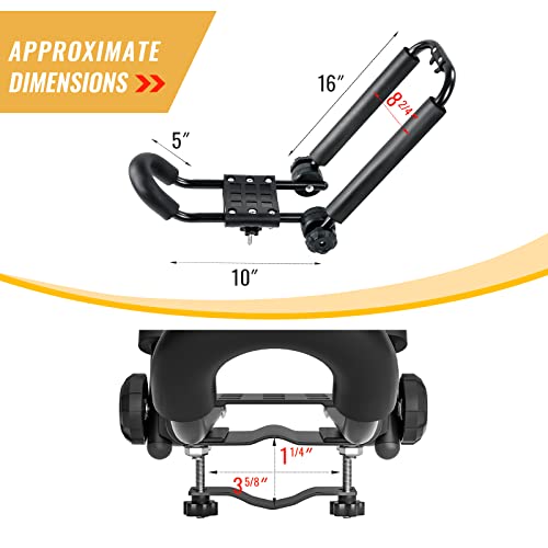J-Bar Roof Rack Carrier with 16 Ft Ratchet Straps - Black