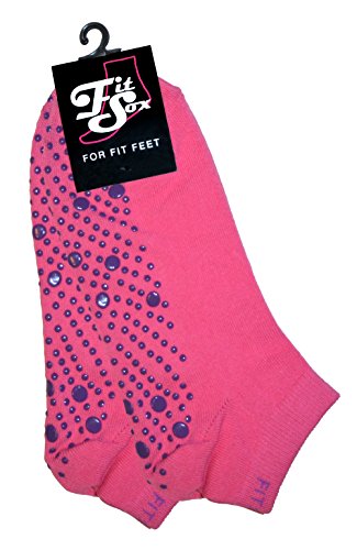 Anti-Slip Grip Socks for Yoga, Dance, Martial Arts - Pink/Purple, Size 8-10