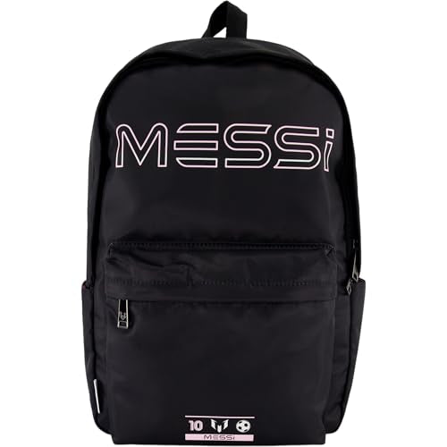 Messi Kids Backpack with Pockets & Adjustable Straps - Black/Pink, One Size