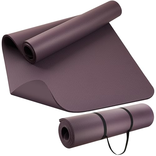 KEEP 15mm Thick NBR Yoga Mat 72x32 Purple, Extra Wide Non-Slip for Yoga, Pilates & More