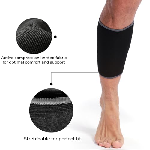 Calf Compression Sleeve - Medium Black Support for Shin Splints