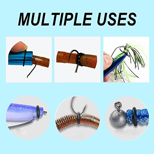 Wacky Rig Tool Kit with 10 O-Rings - Blue Fishing Rigging Tool