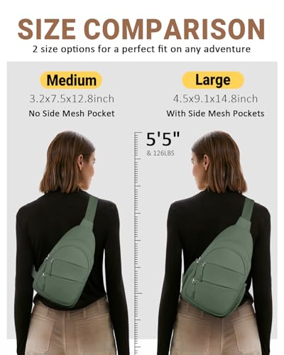 Tuwubi Crossbody Bag for Women & Men Sage Green Medium Size