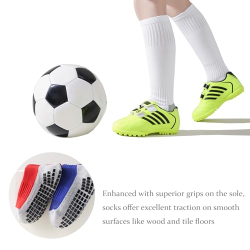 Boys Athletic Knee High Soccer Socks with Grip - 7-10 Years, Black
