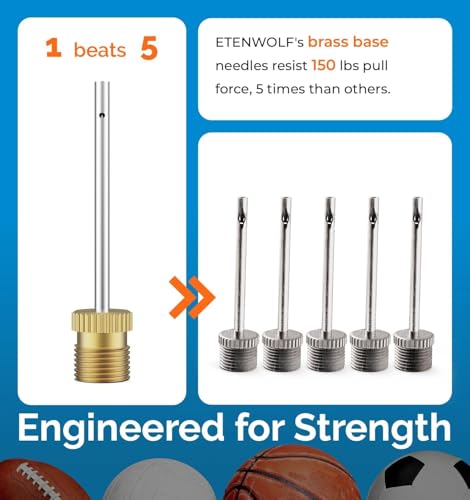 12-Pack Heavy Duty Brass Ball Pump Needles with Storage Case