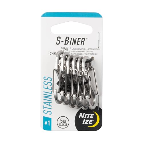 Nite Ize SB1-11-6R3 S-Biner Dual Carabiner Pack of 1 Stainless Steel Key Holder