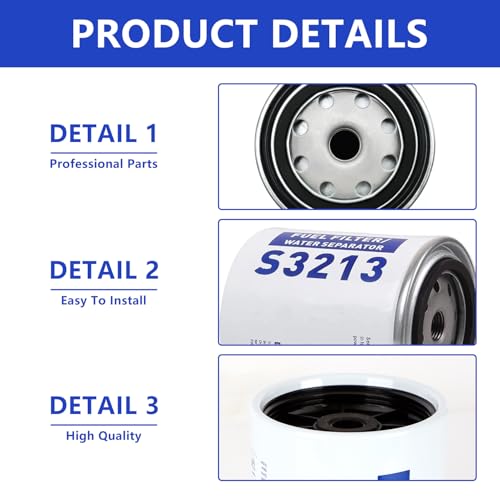 AUIVERED S3213 Fuel Water Separator Filter Element 10 Micron Marine Boat - Variation S3213