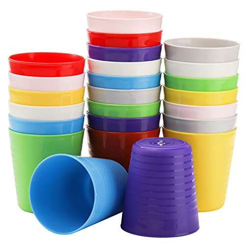 Frcctre 24 Pack Kids Plastic Cups, 8 Oz Unbreakable Reusable Tumblers BPA-Free