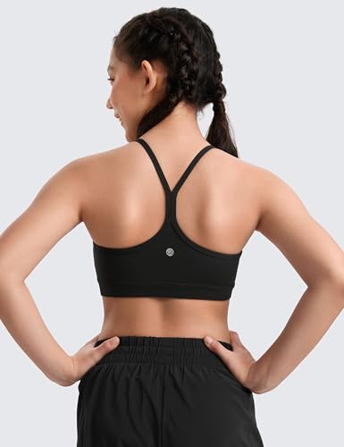 Butterluxe Y-Back Sports Bra for Girls - Medium, Black