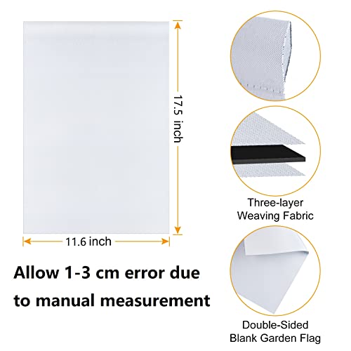 KUUQA 6-Pack Double Sided Garden Flags 11.6 x 17.5 Inch White DIY Yard Decor