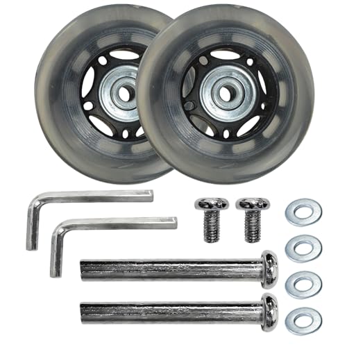 Replacement Luggage Wheels - 68mm x 24mm Clear Heavy Duty Caster