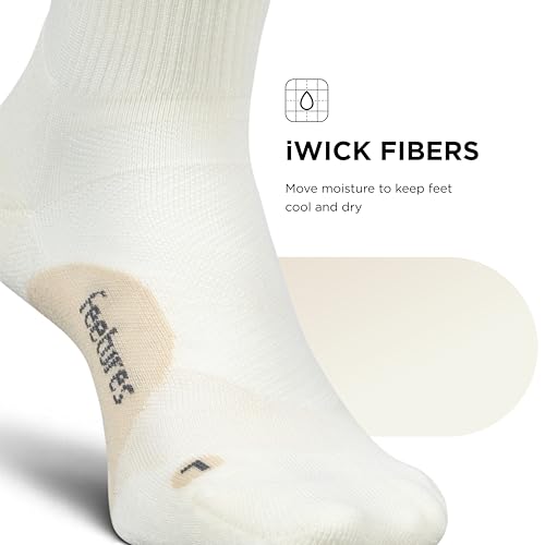 Feetures Elite Light Cushion Quarter Socks, Medium Linen - 1 Pair