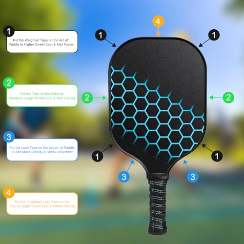 Pickleball Lead Tape Strips - 30pcs Black Weighted Adhesive 3g