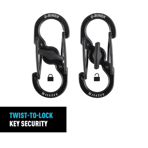 Stainless Steel MicroLock S-Biner Carabiner Key Holder - 2 Pack