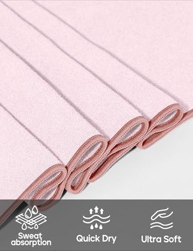 Non-Slip Yoga Towel with Silicone Grip & Spray Bottle - Pink
