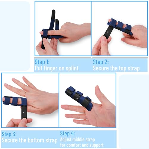 Finger Splint for Arthritis Relief - 4 Pack Blue