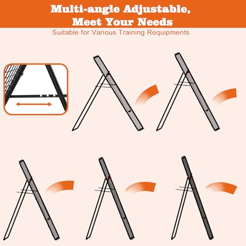 Adjustable Volleyball Rebounder Net 7x4 FT - Black