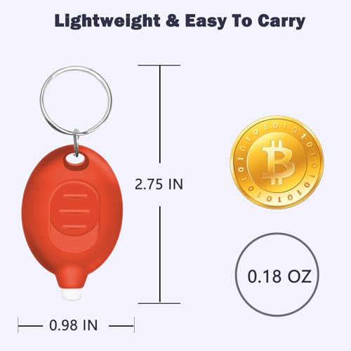 Ultra Bright Mini LED Keychain Flashlight - Orange, 6-Pack