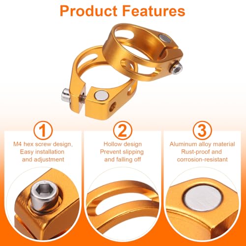Bicycle Seat Post Clamp 28.6mm Aluminum Alloy - Gold