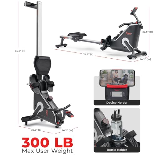 Magnetic Rowing Machine with Elastic Rope - Black