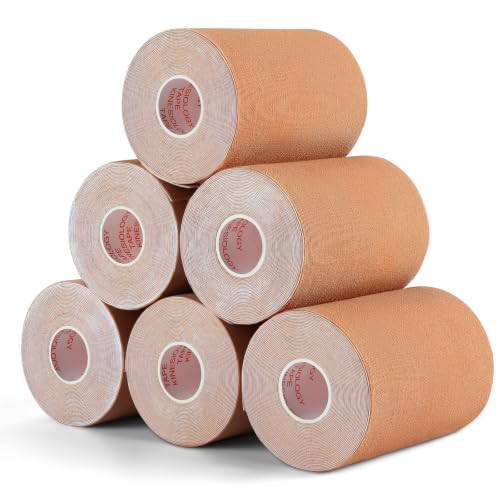 Beige 6-Pack 4" x 5.5 yd Kinesiology Tape Athletic Support Tapes