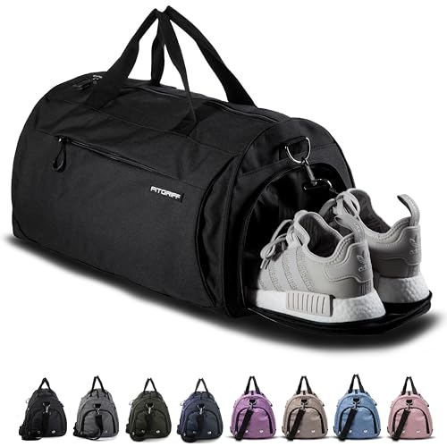 Gym Bag with Shoe & Wet Compartment - Duffle Bag for Travel & Fitness