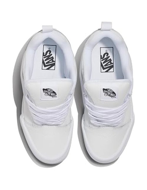 Vans Unisex Knu Skool Shoe | '90s Retro Puffy Low-Top Fashion Sneakers for Men & Women, Leather True White, 6/7.5