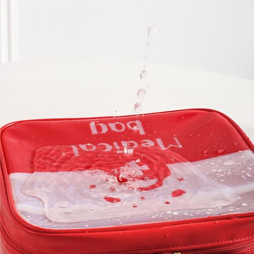 Compact Empty First Aid Bag for Emergency Medical Storage - Red