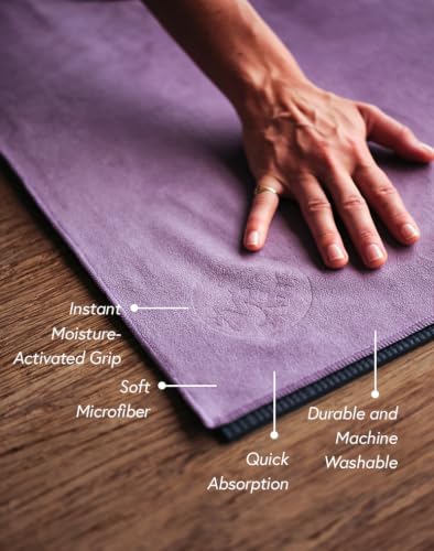 Manduka eQua Hot Yoga Towel Sage Solid 71" x 24" – Non-Slip Microfiber Yoga Towel