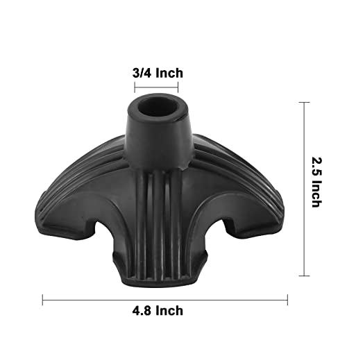 Quad Rubber Cane Tip Replacement - 3/4 Inch Anti-Slip Stand
